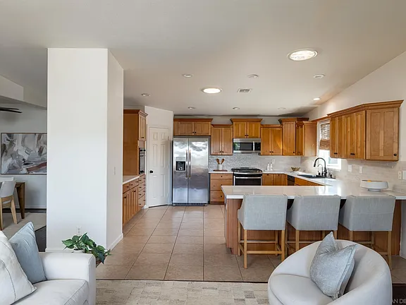 Kitchen viewed from the living room